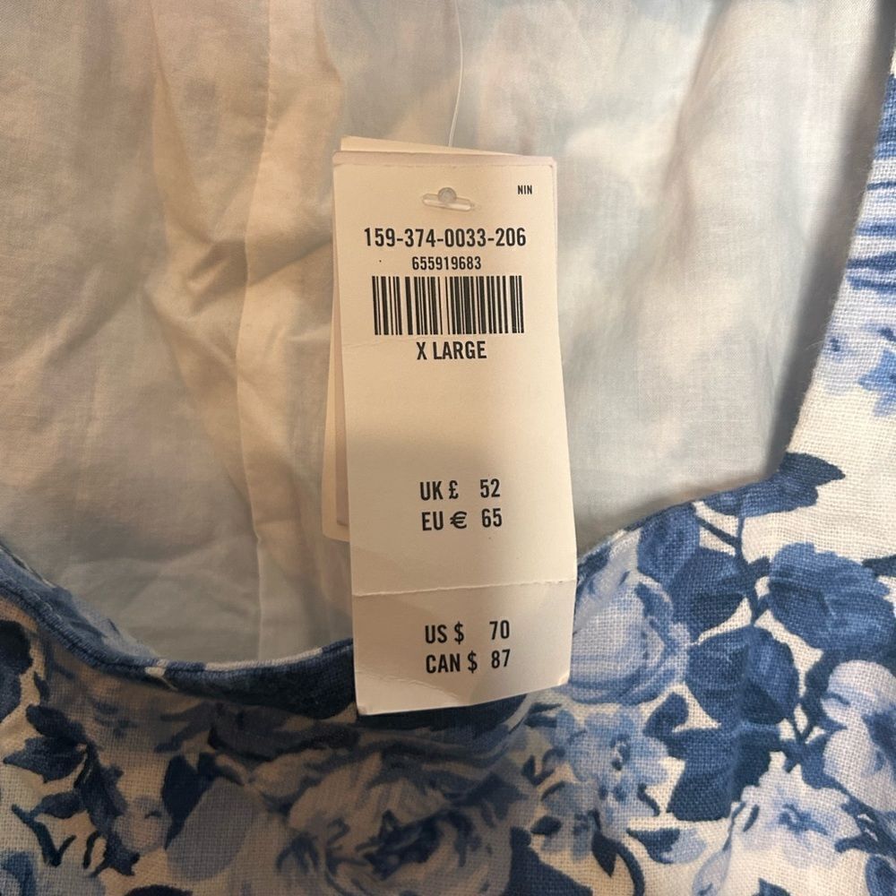 Abercrombie & Fitch Floral Print High-Neck Linen-Blend Mini Dress NWT - Picture 5 of 5